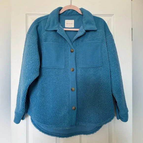 Blue Sherpa Jacket, American Eagle! 💙 - Picture 1 of 5